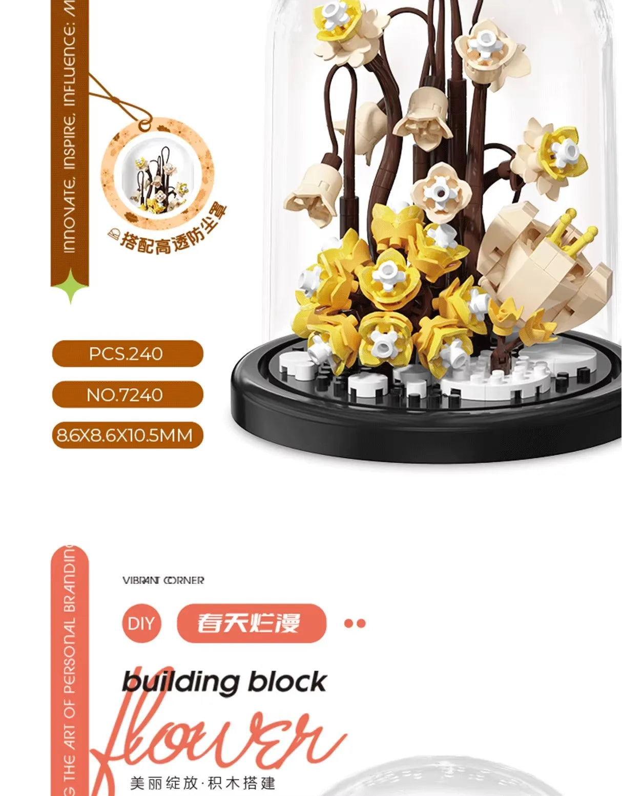 Flower Bouquet Bonsai Building Blocks Artificial Plastic Plant
