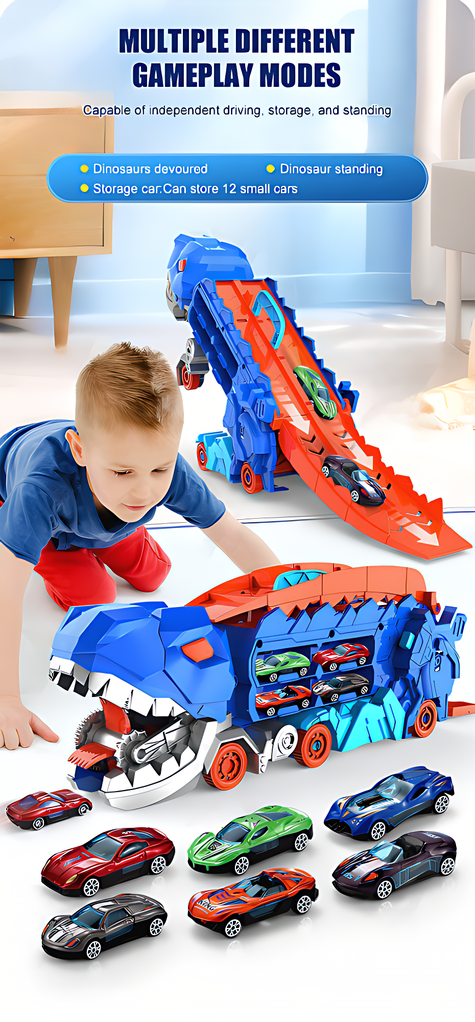 Large truck dinosaur transport vehicle