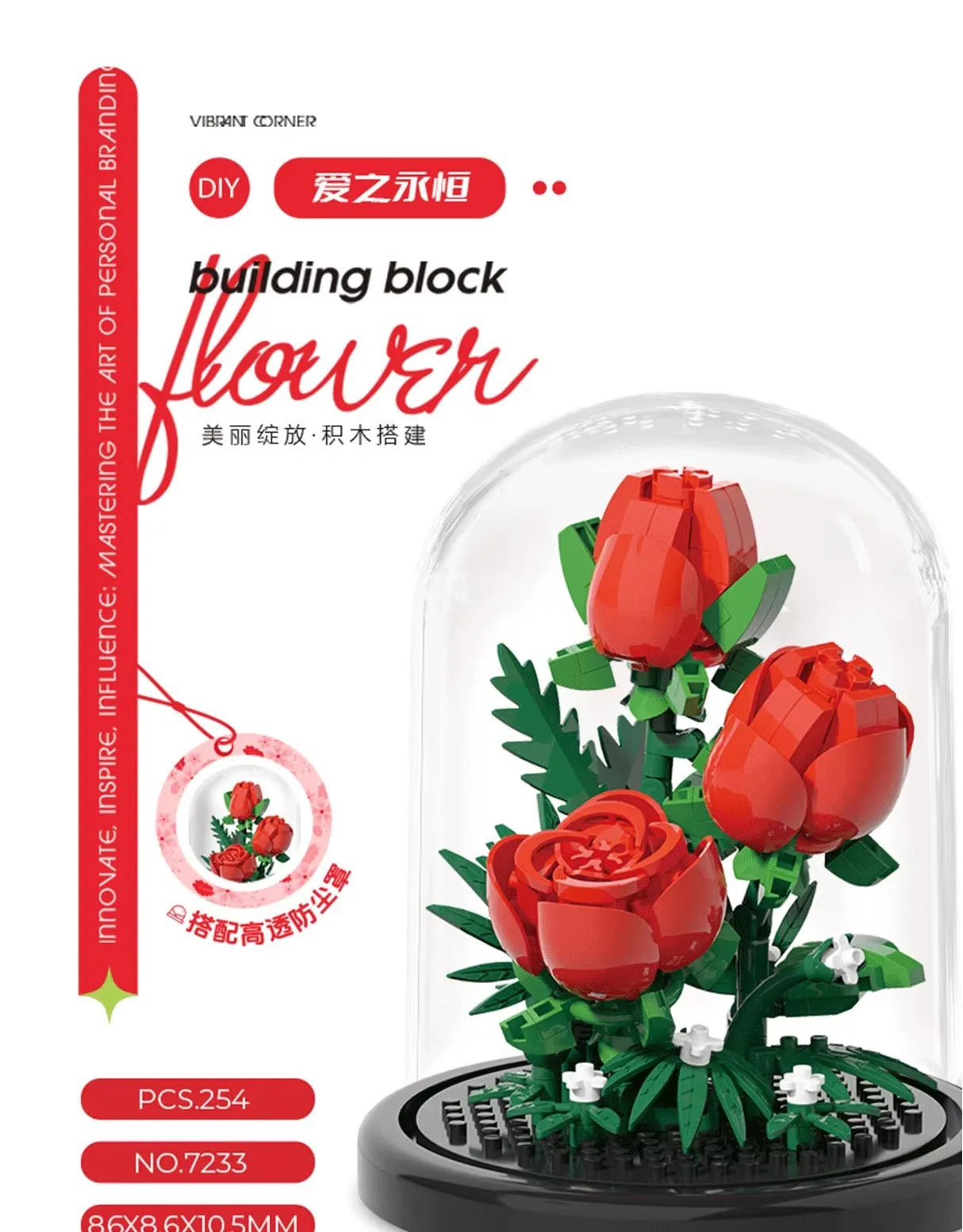 Flower Bouquet Bonsai Building Blocks Artificial Plastic Plant