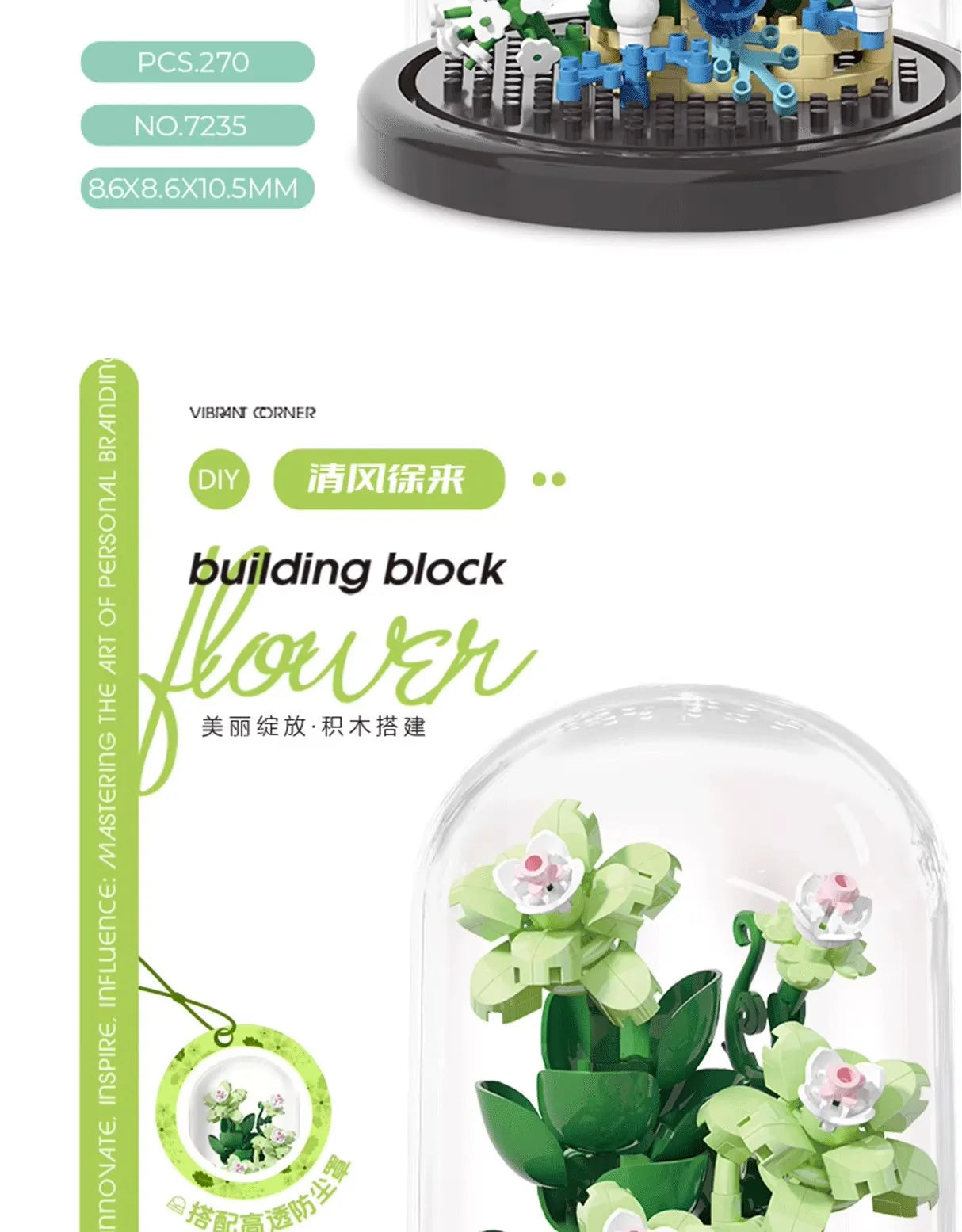 Flower Bouquet Bonsai Building Blocks Artificial Plastic Plant