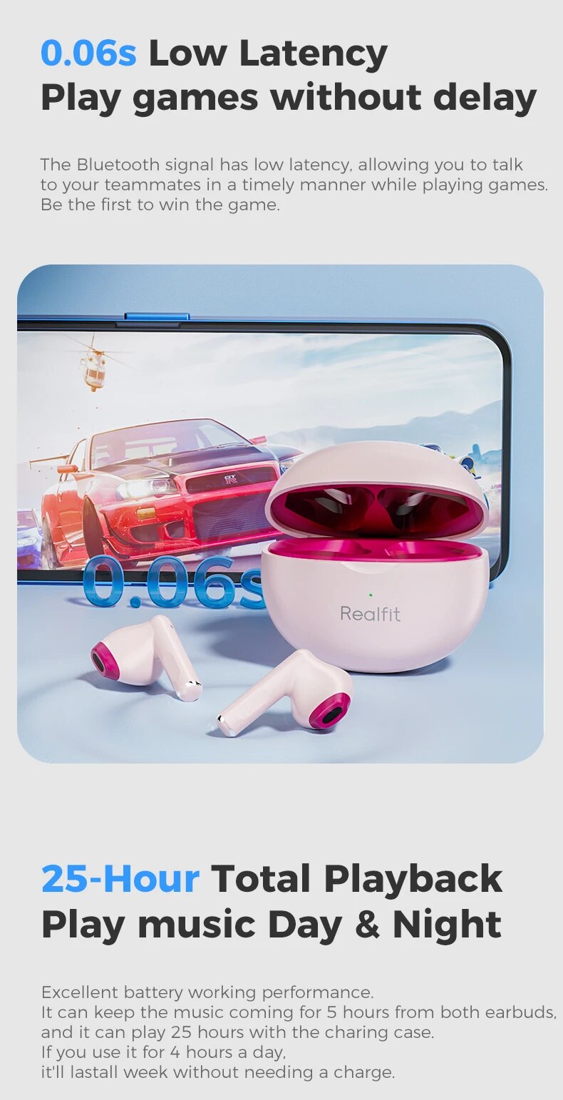 Realfit F2 Bluetooth Earphone Excellent HIFI Quality