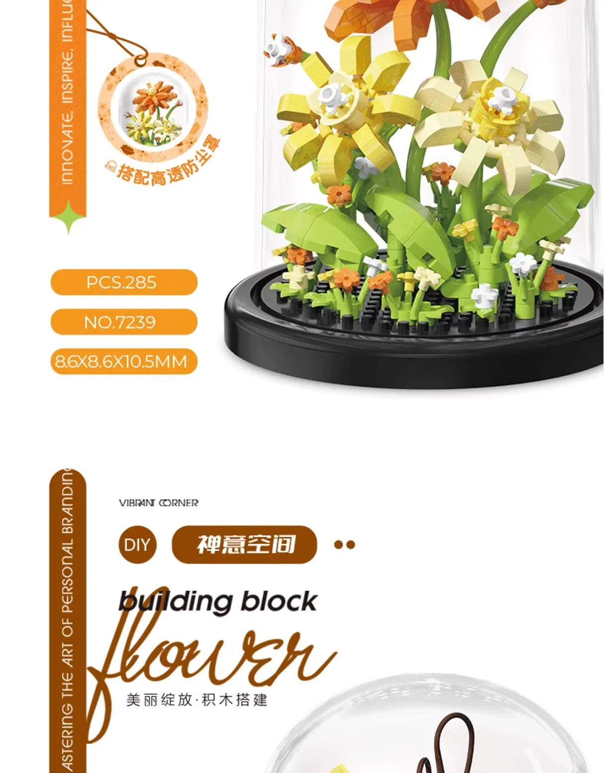 Flower Bouquet Bonsai Building Blocks Artificial Plastic Plant
