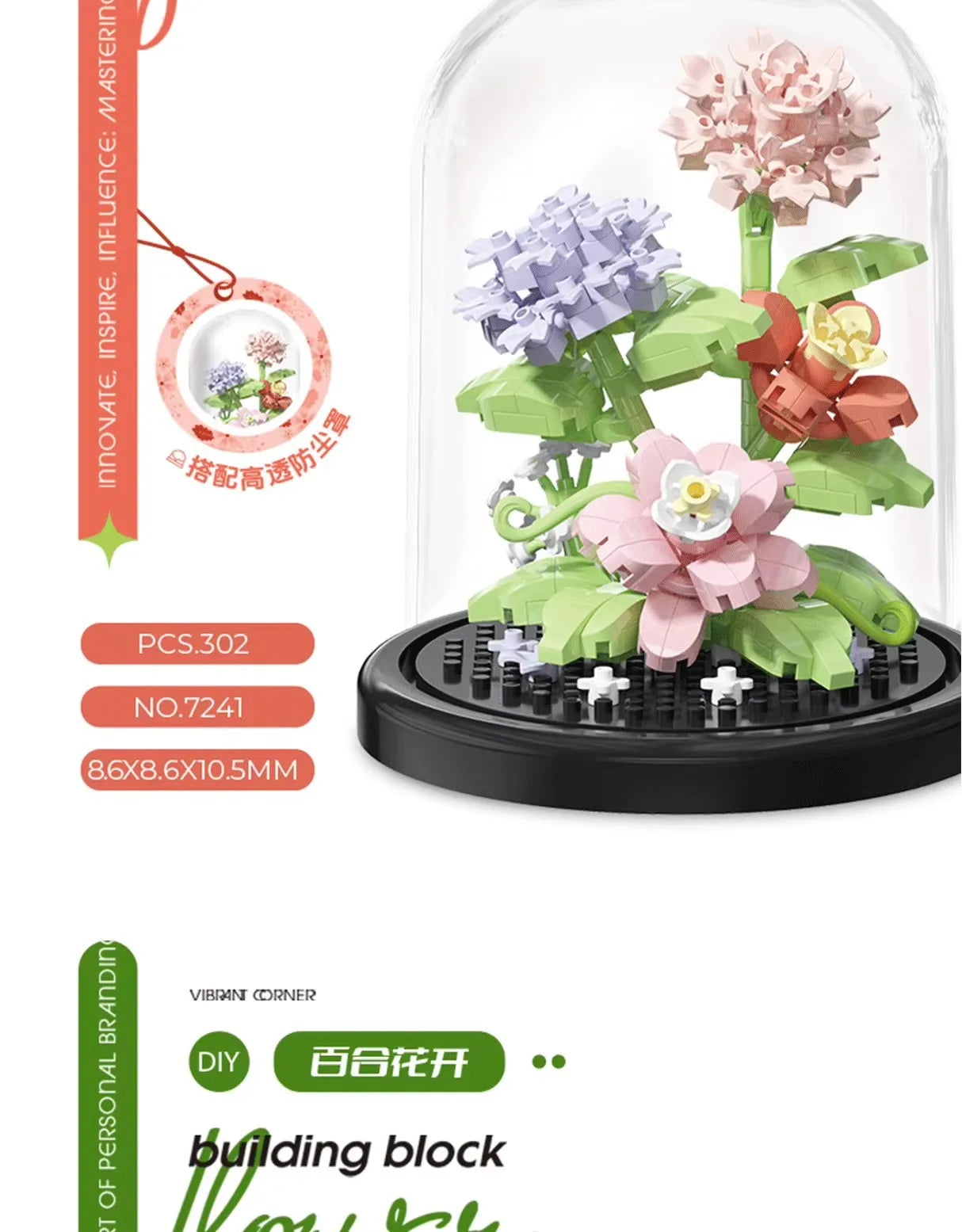 Flower Bouquet Bonsai Building Blocks Artificial Plastic Plant