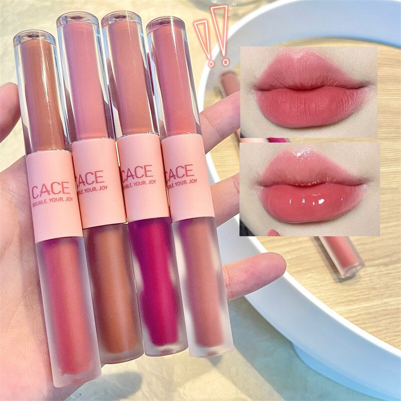 Double End Lip Glaze Full Gloss Mirror And Matte