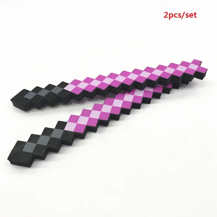 set Hot Design Blue Diamond Sword Soft EVA Foam Toy Minecrafte