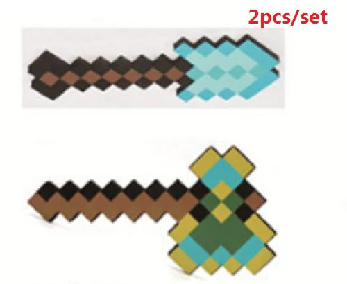set Hot Design Blue Diamond Sword Soft EVA Foam Toy Minecrafte