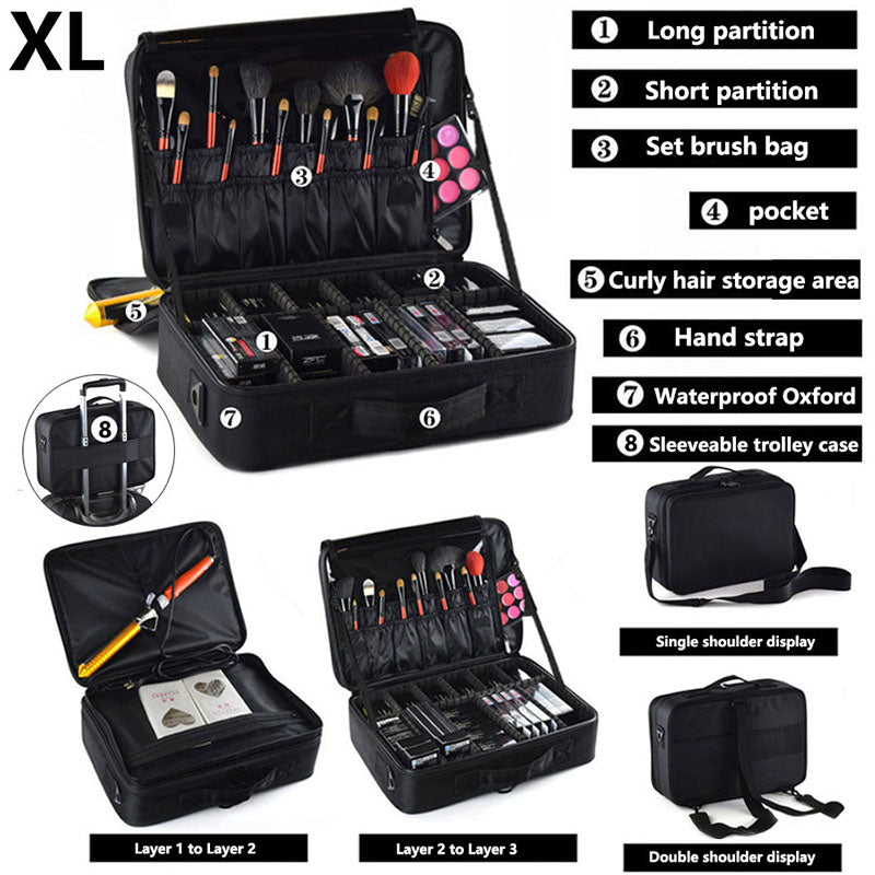 Professional Makeup Case Female Travel Big