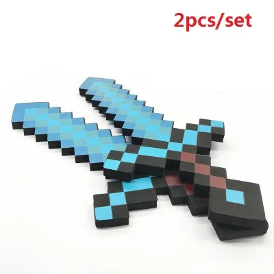 set Hot Design Blue Diamond Sword Soft EVA Foam Toy Minecrafte