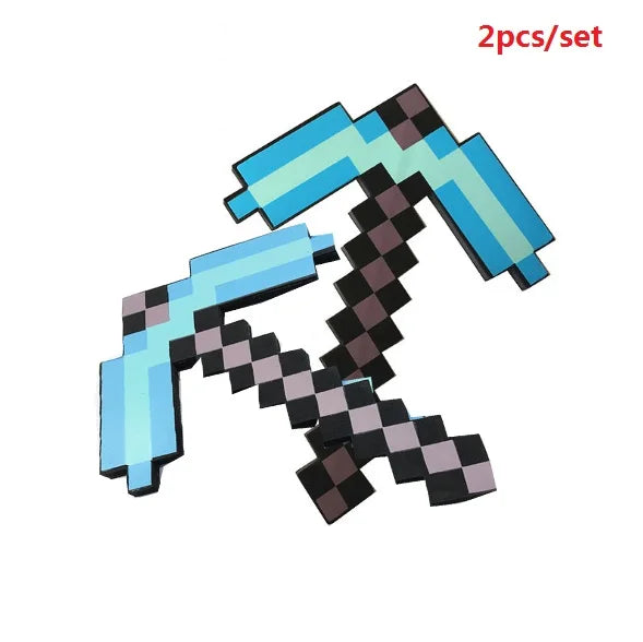 set Hot Design Blue Diamond Sword Soft EVA Foam Toy Minecrafte