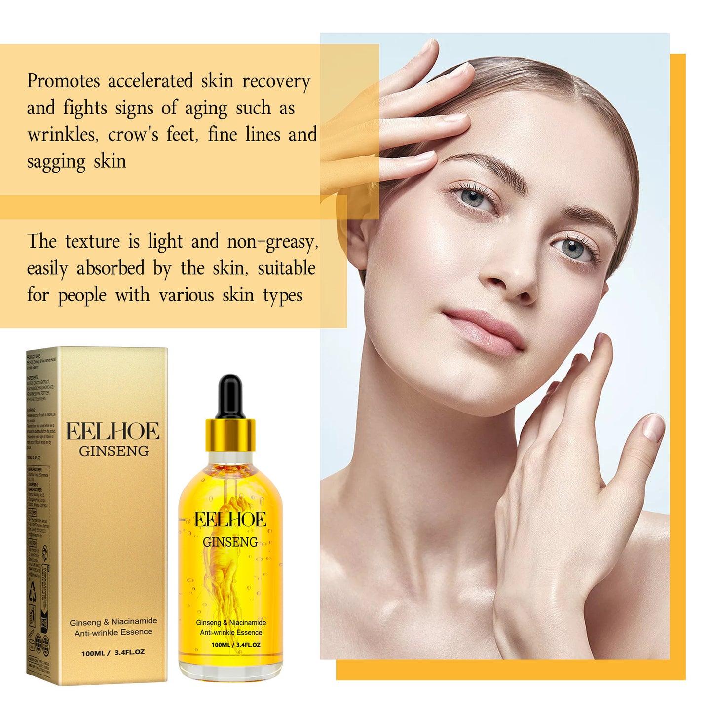 EELHOE Ginseng Essence for Skin Tightening Rejuvenate the Face