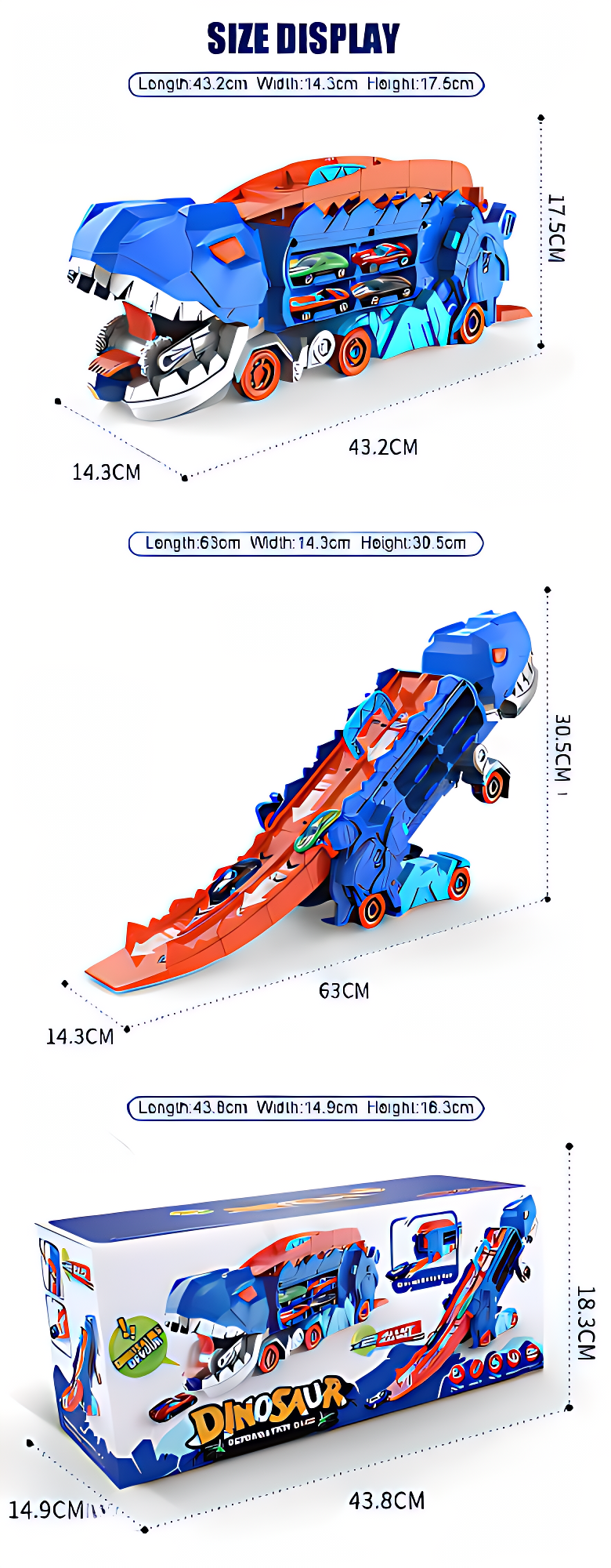 Large truck dinosaur transport vehicle