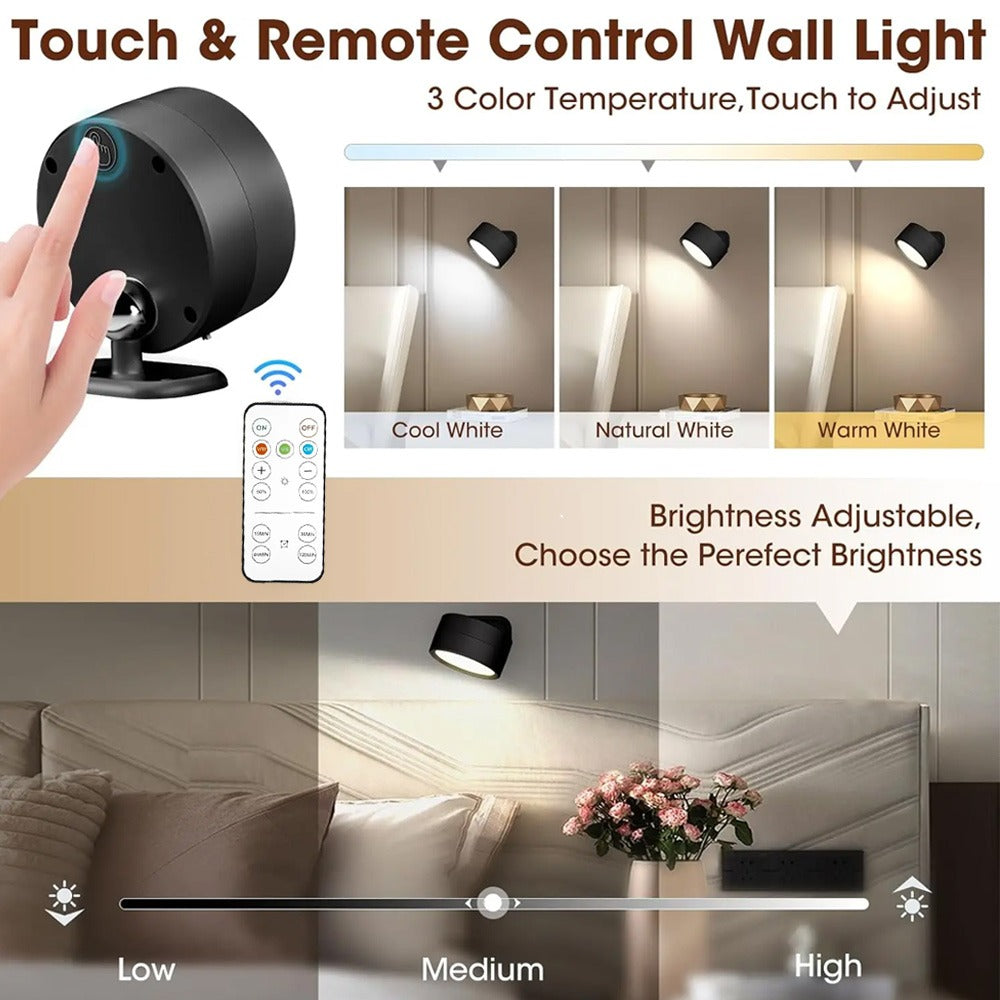 Magnetic LED Wall Light Night Dimmable Magnetic